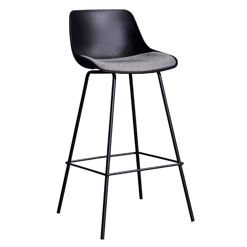 Modern Plastic Bar-stool Bucket Seat Counter Bar Stool with Metal Legs Clearhalo 'Bar Furniture' 'Bar Stools' 'bar_stools' 'furn' 'furn_bar_stools' 'Furniture' 'Kitchen & Dining Furniture' 1200x1200_f32bff50-f018-4bb1-8e1a-7a74d77cf2ad