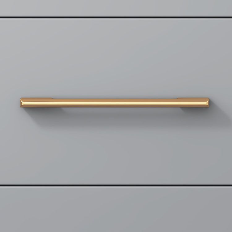 Grey Accent Chest with Solid Wood Straight Legs and Drawers Chest