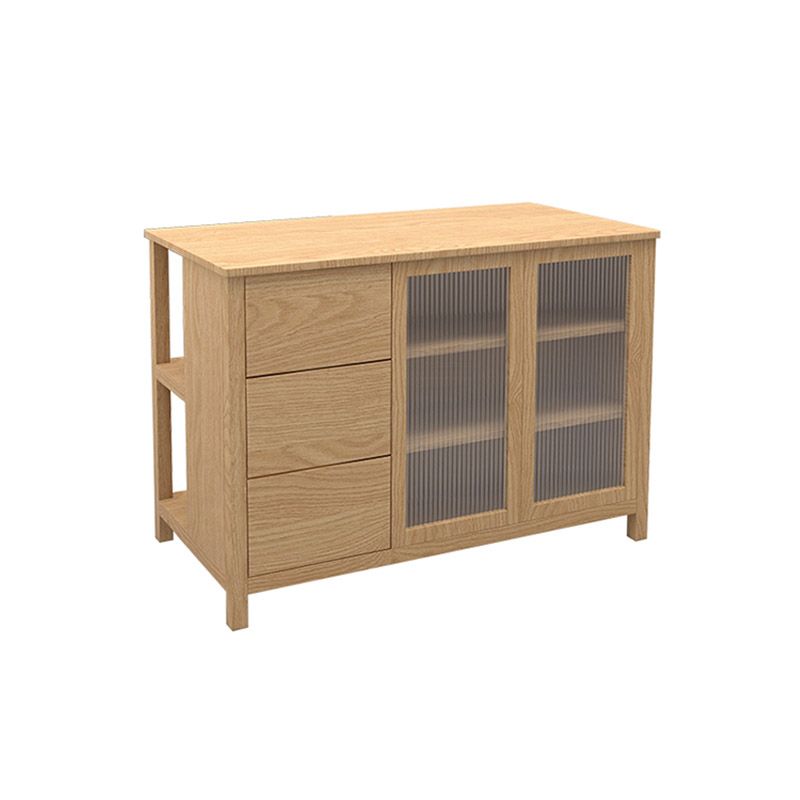 Table de préparation de table à manger avec îlot de cuisine contemporain avec armoire de rangement