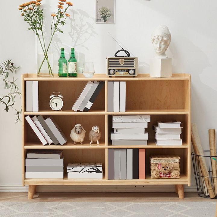 Contemporary Pine Solid Wood Bookcase Closed Back Bookshelf for Home Clearhalo 'Bookcases' 'furn' 'furn_bookcases' 'Furniture' 'furniture_bookcases' 'Office Furniture' 1200x1200_f33122cd-3f61-4d46-a616-96385a97d489