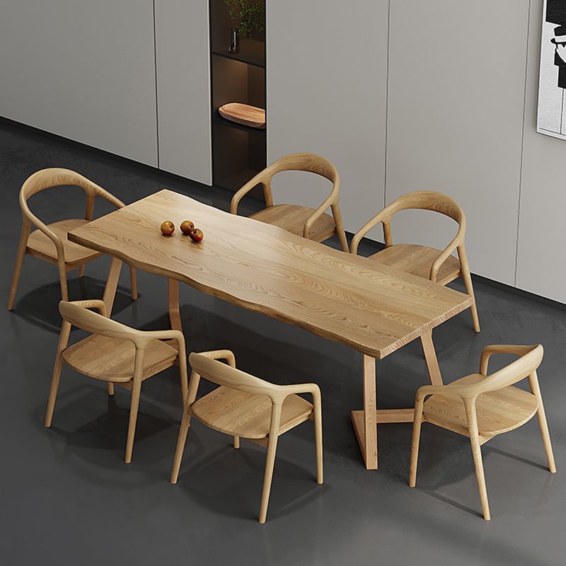Set di dinette in stile moderno 1/2/7 PCs tavolo da pinetta in legno massiccio con sedie da pranzo