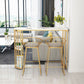 Restaurant Glam Style Marble Bar Table 42-inch Height Gold Base Bar Table Clearhalo 'Bar Furniture' 'Bar Tables' 'bar_tables' 'furn' 'furn_bar_tables' 'Furniture' 'furniture_bar_tables' 'Kitchen & Dining Furniture' 'kitchen&dining_furn' 'kitchen' 1200x1200_f332f430-3cec-4ed0-b9b9-e49c4ae1dae3