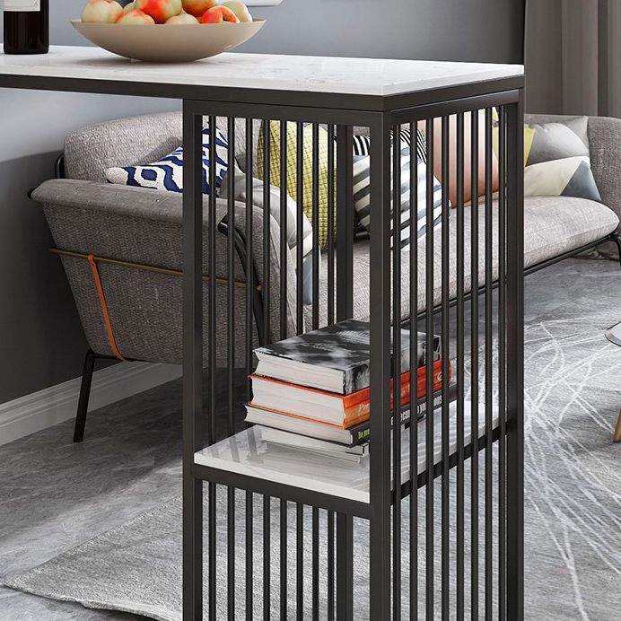 Tavolo da bar rettangolo industriale con tavolo da bistrot top in marmo di stoccaggio per piccoli luoghi