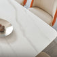 Rectangle 4 Legs Luxury Table White Tone Fixed Table of Sintered Stone Clearhalo ' dining_table' 'Dining Tables & Seating' 'Dining Tables' 'furn' 'furn_dining_table' 'Furniture' 'furniture_dining_table' 'Kitchen & Dining Furniture' 'kitchen&dining_furn' 'kitchen' 'kitchen_dining_table' 1200x1200_f3353cca-8761-42ec-b421-a1809d51f3ec