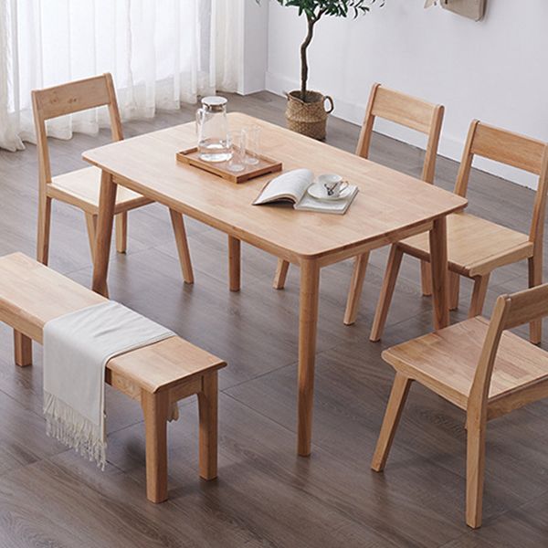 Rectangular Modern Style Solid Wood Table 4 Legs Dining Table for Home Clearhalo ' dining_table' 'Dining Tables & Seating' 'Dining Tables' 'furn' 'furn_dining_table' 'Furniture' 'furniture_dining_table' 'Kitchen & Dining Furniture' 'kitchen&dining_furn' 'kitchen' 'kitchen_dining_table' 1200x1200_f33557b7-484e-40d0-97d0-78adb4c98a0e