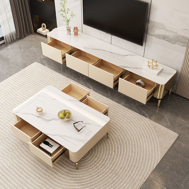 Stone TV Stand Console Enclosed Storage TV Media Stand with Drawers Clearhalo 'furn' 'furn_tv_stands_entertainment_centers' 'Furniture' 'Living Room Furniture' 'TV Stands & Entertainment Centers' 'TV Stands & Media Storage Furniture' 'tv_stands_entertainment_centers' 1200x1200_f335fe81-4f9e-4a44-bdcf-d495ee99f29d