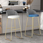 Modern Style Bar-stool Sled Iron Legs Round Leather Seat with Footrest for Kitchen Bar Clearhalo 'Bar Furniture' 'Bar Stools' 'bar_stools' 'furn' 'furn_bar_stools' 'furniture_bar_stools' 'Kitchen & Dining Furniture' 'kitchen&dining_furn' 'kitchen' 'kitchen_furn' Furniture' 1200x1200_f337d8fc-4533-48a8-8207-d7833e764a1e