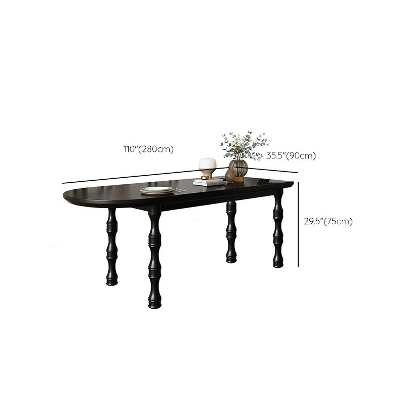 Moderne eetkamer eettafel houten eettafel met 4 poten in zwart