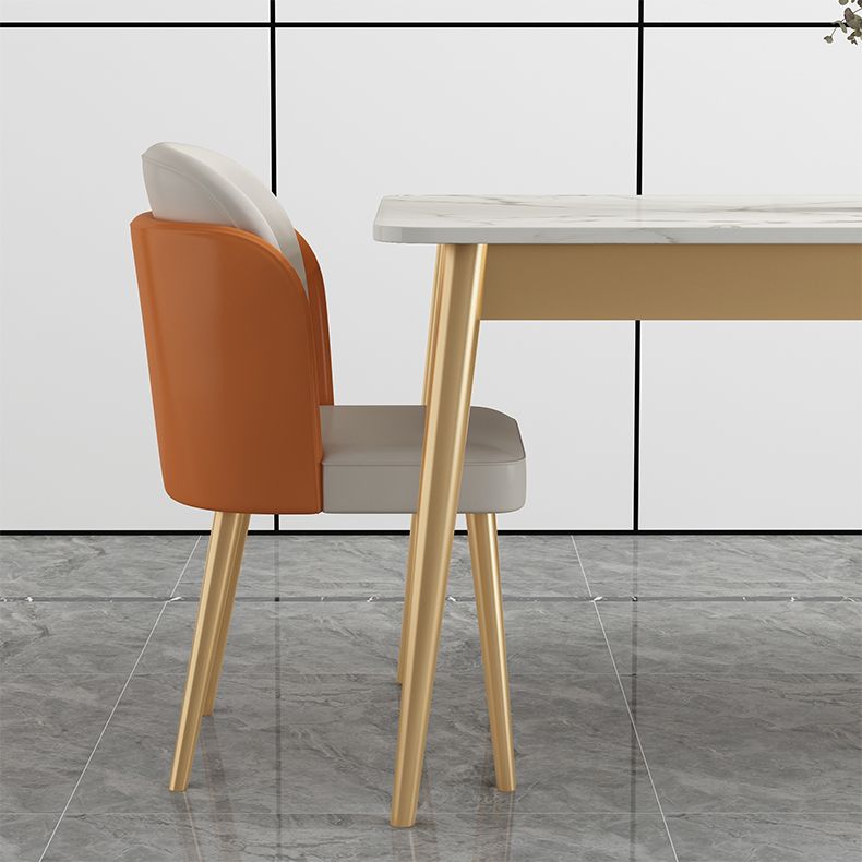 Modern Style Sintered Stone Standard Dining Set White Kitchen Dining Set with 4 Legs Base Clearhalo 'Dining Room Sets' 'Dining Tables & Seating' 'dining_room_set' 'furn' 'furn_dining_room_set' 'Furniture' 'furniture_dining_room_set' 'Kitchen & Dining Furniture' 'kitchen&dining_furn' 'kitchen' 1200x1200_f33a6709-9da7-4ffe-a588-bb15d03338ab