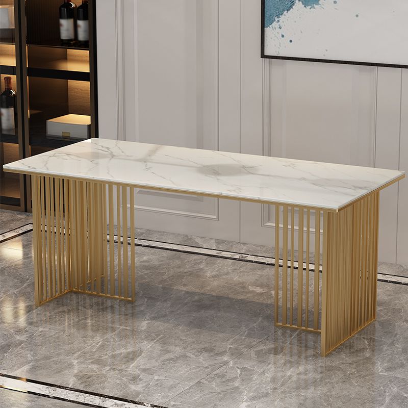 Traditional Luxury Dining Table Sintered Stone Table with Gold Frame for Home Use Clearhalo ' dining_table' 'Dining Tables & Seating' 'Dining Tables' 'furn' 'furn_dining_table' 'Furniture' 'furniture_dining_table' 'Kitchen & Dining Furniture' 'kitchen&dining_furn' 'kitchen' 'kitchen_dining_table' 1200x1200_f33af16c-d18b-4825-af72-7267a1c9fedd