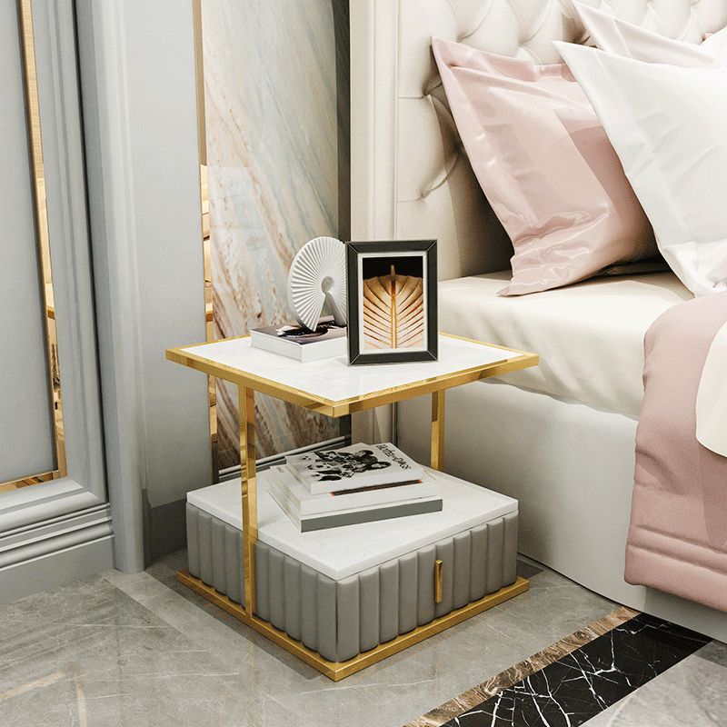 Modern de almacenamiento abierto Nightsand Stone Top Top 20 pulgadas de altura de 1 cortavadora