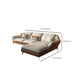 Canapé sectionnel Glam de 32 po de hauteur avec coussin en cuir blanc et dossier sectionnel