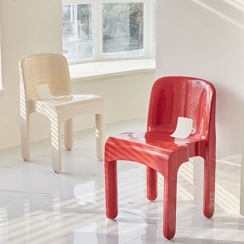 Moderne armloze eetkamerstoel Open Back Side Plastic Chair voor restaurant
