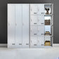 Modern Chrome Storage Cabinet for Bathroom Metal Cabinet with Hinged Doors Clearhalo 'Armoires & Wardrobes' 'armoires_wardrobes' 'Bedroom Furniture' 'furn' 'furn_armoires_wardrobes' 'Furniture' 1200x1200_f33cf7ba-8f1d-4920-b11a-d89fd12cc5e5