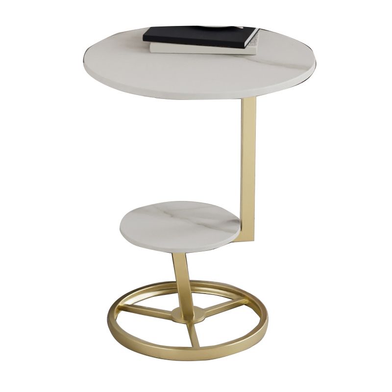 Modern Double Tier Side End Table Round Corner Table for Living Room Clearhalo 'Coffee & Accent Tables' 'End & Side Tables' 'end_side_tables' 'furn' 'furn_end_side_tables' 'Furniture' 'Living Room Furniture' 1200x1200_f33e959c-8f68-40f4-b1f9-647c151dfd37