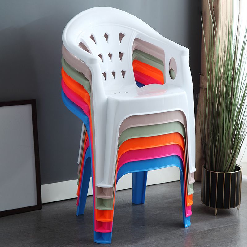 Modern Style Plastic Dining Arm Chair Slat Back Stackable Dining Chairs for Home Clearhalo ' kitchen&dining_furn' 'Dining Chairs' 'Dining Tables & Seating' 'dining_chair' 'furn' 'furn_dining_chair' 'Furniture' 'furniture_dining_chair' 'Kitchen & Dining Furniture' 'kitchen' 1200x1200_f3402c5a-fa8c-4443-8d79-09fa221b0ad6