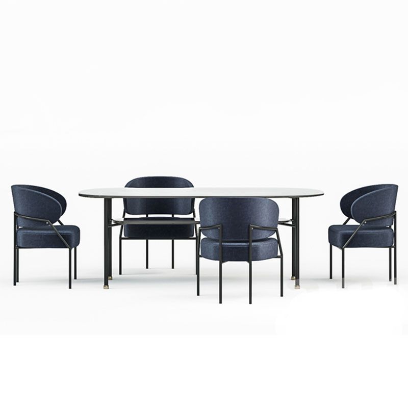 Metal Kitchen and Dining Room Chair Open Back Dining Side Chair in Black Clearhalo 'Dining Chairs' 'Dining Tables & Seating' 'dining_chair' 'furn' 'furn_dining_chair' 'Furniture' 'furniture_dining_chair' 'Kitchen & Dining Furniture' 1200x1200_f340a4b2-11bb-4300-bd76-a8175c688fd9