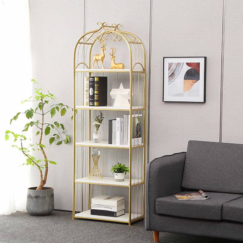 Glam Style Gold Bookshelf Metal Open Shelf Bookcase for Home Clearhalo 'Bookcases' 'furn' 'furn_bookcases' 'Furniture' 'furniture_bookcases' 'Office Furniture' 1200x1200_f3412544-907e-4e6f-8fc7-3b26e3d061a1