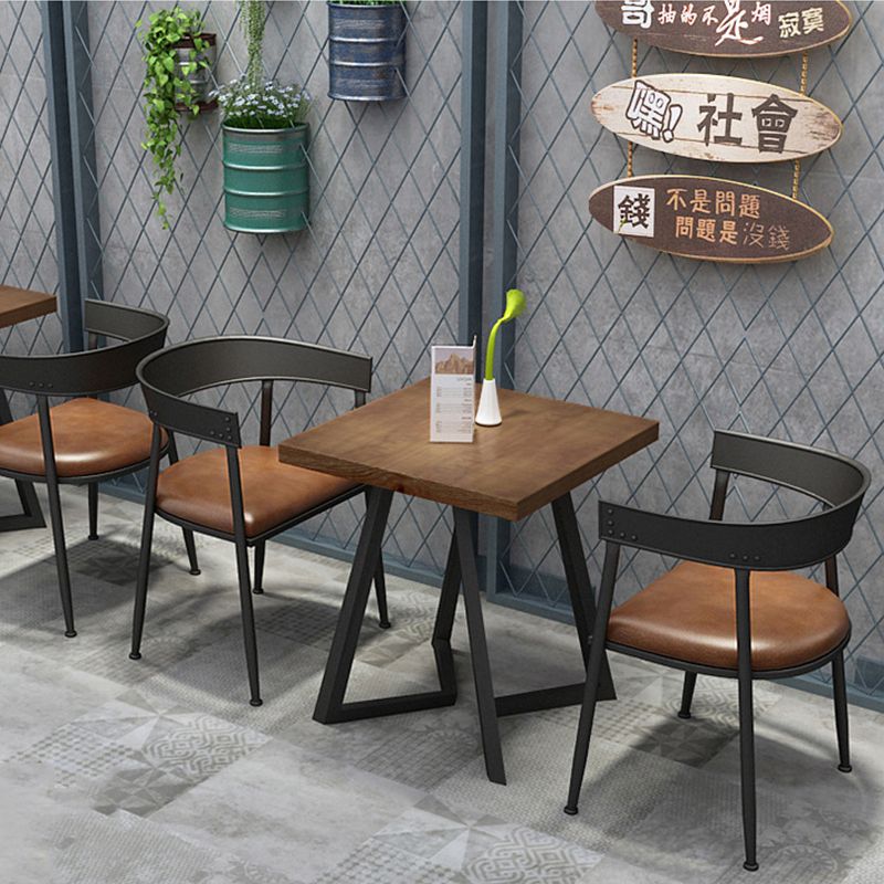 Industrial Style Rectangle Shape Dinette Set Solid Wood Top Dining Table Furniture for Dining Room Clearhalo 'Dining Room Sets' 'Dining Tables & Seating' 'dining_room_set' 'furn' 'furn_dining_room_set' 'Furniture' 'furniture_dining_room_set' 'Kitchen & Dining Furniture' 'kitchen&dining_furn' 'kitchen' 1200x1200_f341ba83-9181-47b7-8d1f-f2f6b2b451cd
