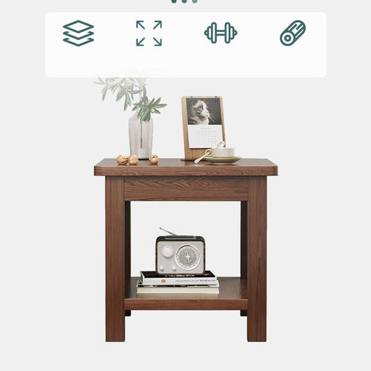 Mesa de esquina moderna de 4 patas Mesa al final del sofá de madera maciza con almacenamiento