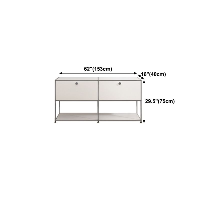 White Colour Metal Sideboard Contemporary Style Storage Dining Sideboard Clearhalo 'buffet_sideboard' 'Buffets & Sideboards' 'furn' 'furn_buffet_sideboard' 'Furniture' 'Kitchen & Dining Furniture' 1200x1200_f3440170-9e28-4429-9c5c-885ffdd059e9