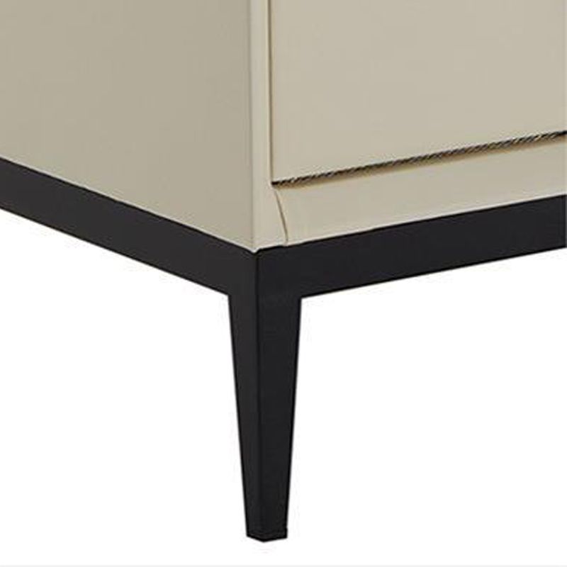 Contemporary Leather Accent Table Nightstand 18.11" Tall 2 Drawers Bed Nightstand Clearhalo 'Bedroom Furniture' 'furn' 'furn_night_stand' 'Furniture' 'night_stand' 'Nightstands' 1200x1200_f3442f95-3fb4-4f67-b576-47675a28c799