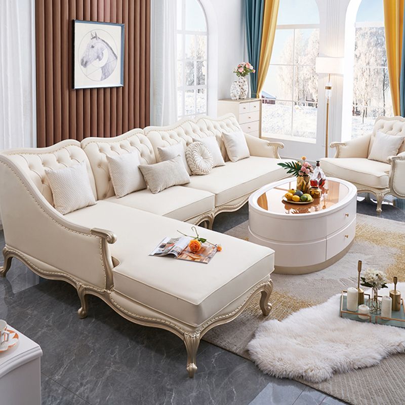 38.18" Tall Nailhead Trim Sectional Sofa Sloped Arm Genuine Leather Sofa Clearhalo 'furn' 'furn_sectionals' 'Furniture' 'Living Room Furniture' 'Sectionals' 1200x1200_f3443679-0264-4a57-a1ba-fecede2f564f