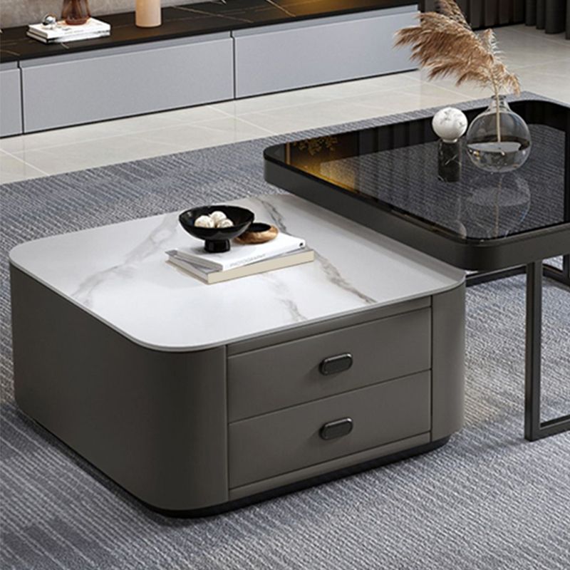 Square Coffee Table Glass Top Coffee Table Set for Living Room Clearhalo 'Coffee & Accent Tables' 'Coffee Tables' 'coffee_tables' 'furn' 'furn_coffee_tables' 'Furniture' 'Living Room Furniture' 1200x1200_f345a026-25ad-4ee8-8dbb-771aca174890