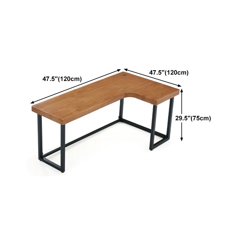 Solid Wood Home Writing Table Industrial L-Shape Fixed Working Table Clearhalo 'furn' 'furn_office_desk' 'Furniture' 'Office Desks' 'Office Furniture' 'office_desk' 1200x1200_f3468e34-d355-46d8-8dd9-f56ae2e617af