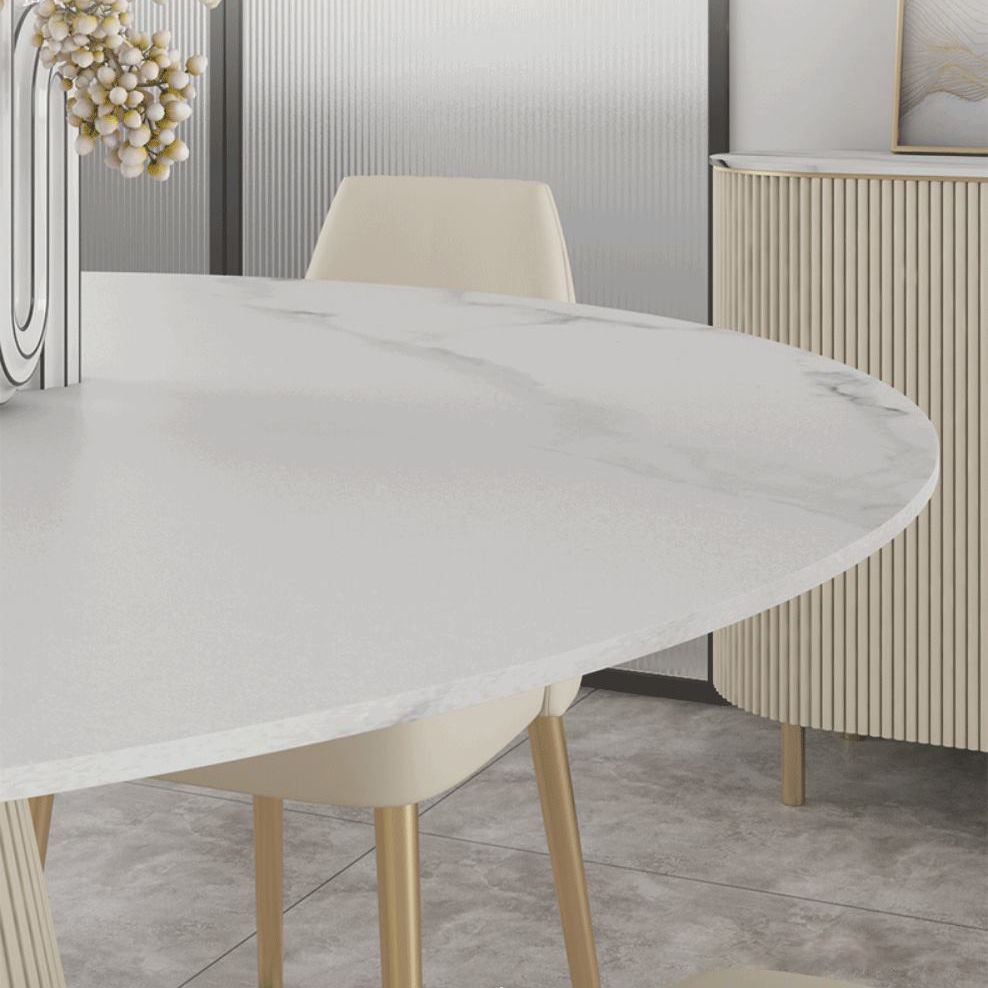 Moderne ronde sinters stenen tafel set 1/2/5 stukken eetgelegenheid set