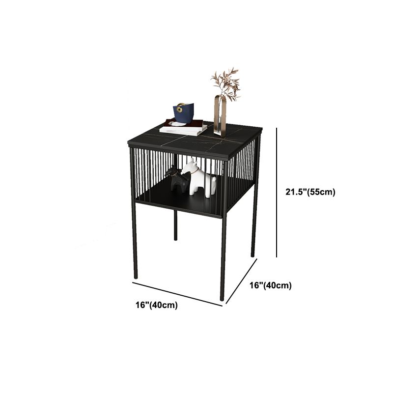 Metal de metal modernista 4 patas de la mesa de la mesa cuadrada de la pizarra cuadrada