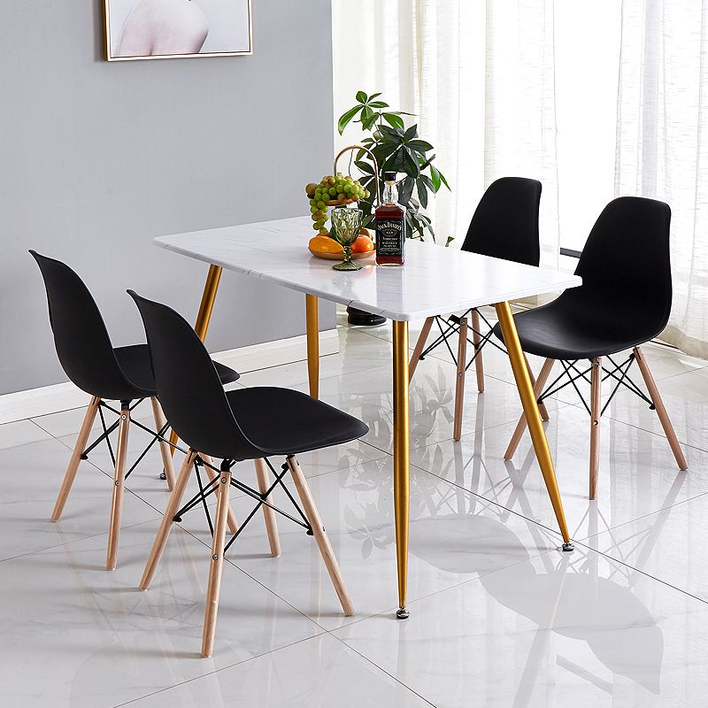 Modern Style Dining Room Chairs Plastic Armless Chair with Wooden Legs Clearhalo ' kitchen&dining_furn' 'Dining Chairs' 'Dining Tables & Seating' 'dining_chair' 'Furniture' 'furniture_dining_chair' 'Kitchen & Dining Furniture' 'kitchen' 1200x1200_f34c2755-9855-4d8c-88ca-f98f4baeca73