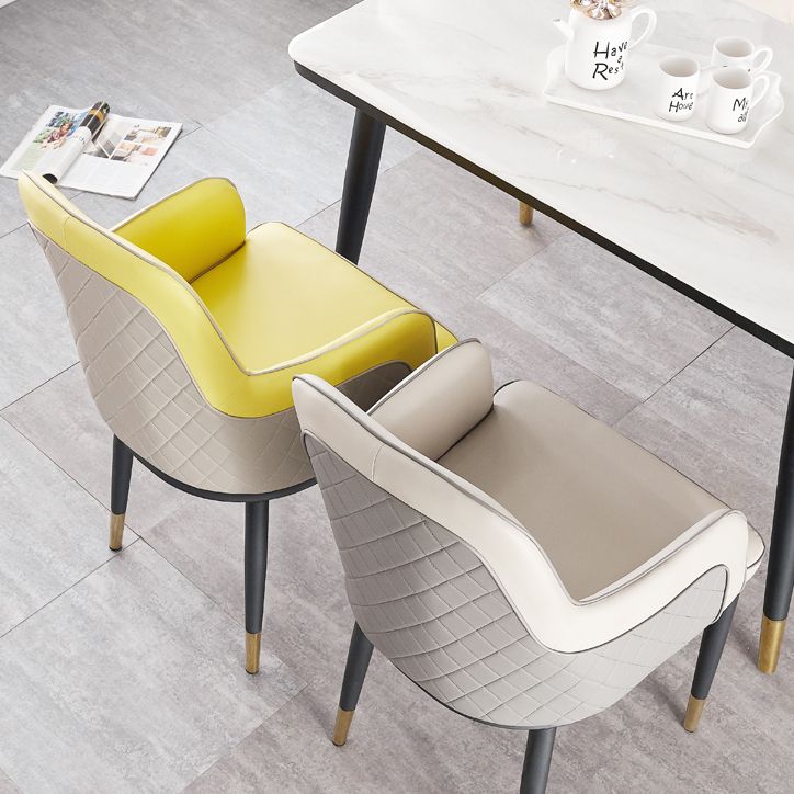 Contemporary Style Dining Side Chair Kitchen Arm Chair with Metal Legs Clearhalo ' kitchen&dining_furn' 'Dining Chairs' 'Dining Tables & Seating' 'dining_chair' 'furn' 'furn_dining_chair' 'Furniture' 'furniture_dining_chair' 'Kitchen & Dining Furniture' 'kitchen' 1200x1200_f34cde92-25b6-4f1b-867f-1eaf3ad5006e