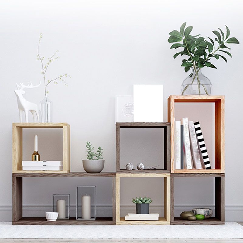 Open Back Cube boekenplank massief hout eigentijdse boekenkast voor thuis