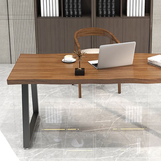 Contemporary Style Office Desk Solid Wood Brown Meeting Writing Desk Clearhalo 'furn' 'furn_office_desk' 'Furniture' 'furniture_office_desk' 'Office Desks' 'Office Furniture' 'office_desk' 1200x1200_f34e1ad3-112b-47a7-8297-1343d249db80