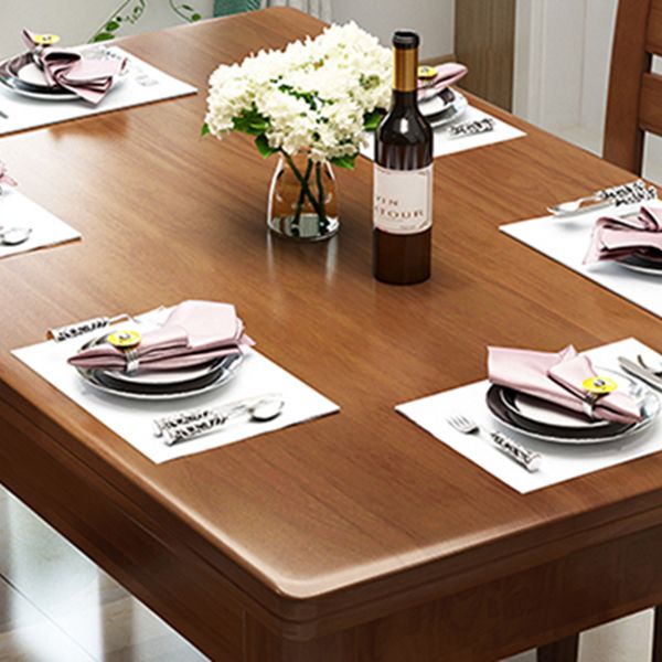 無垢材テーブル 家庭用4本脚付き長方形ディナーテーブル