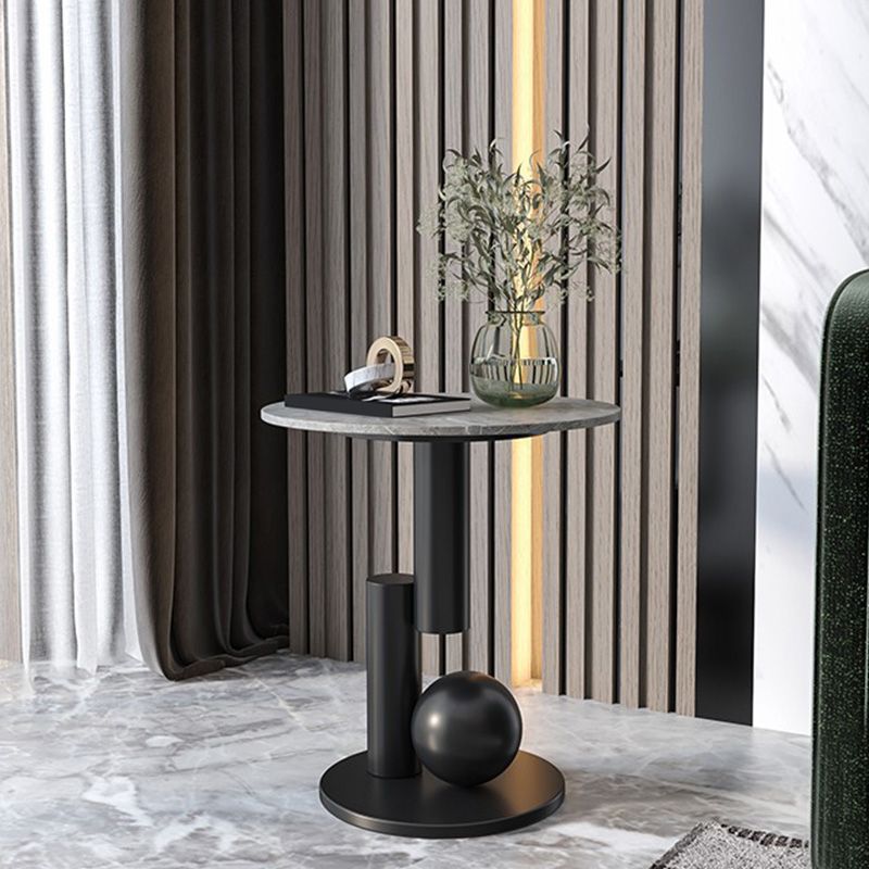 Modern Style Rock Slab Top with Black/gold Metal Work Base Side Table Clearhalo 'Coffee & Accent Tables' 'End & Side Tables' 'end_side_table' 'Furniture' 'furniture_end_side_table' 'Living Room Furniture' 1200x1200_f3504fb1-cd62-4223-ab36-db04754b730a