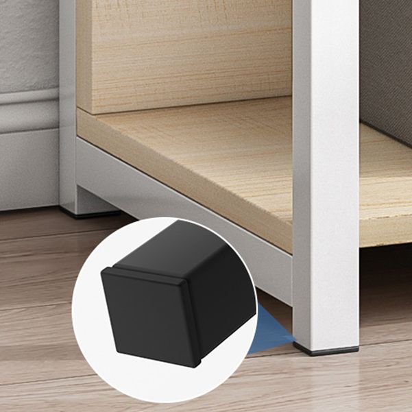 Contemporary Steel Frame Bookcase Wood Open Back Bookcase for Home Office