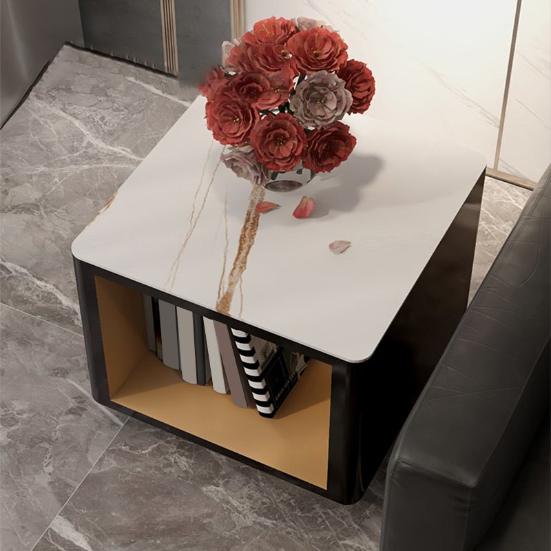 19" Wide Glam Corner Table Square Accent Side Table with Storage