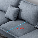 Section de section de bras carré moderne en lin 4 places avec 4 oreillers