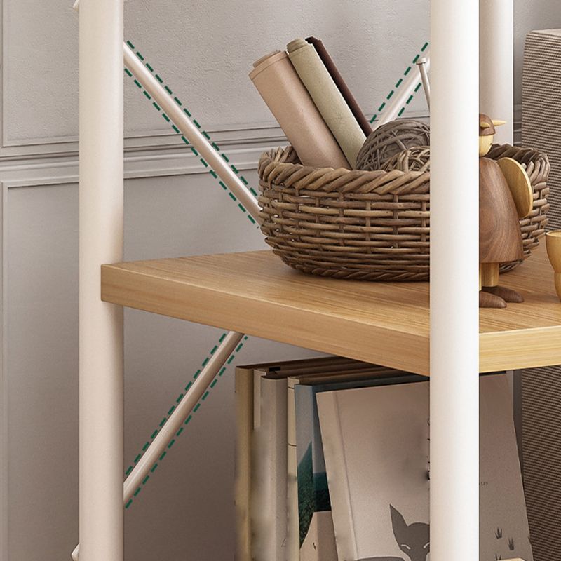 ホイールエンドテーブル2つの棚付きの木製ソファサイドアクセントテーブル