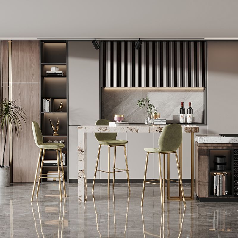 Nordic Glam Style Rectangle Bar Counter Table Sintered Stone Dining Table with Metal Legs Clearhalo 'Bar Furniture' 'Bar Tables' 'bar_tables' 'furn' 'furn_bar_tables' 'Furniture' 'furniture_bar_tables' 'Kitchen & Dining Furniture' 1200x1200_f3542d28-a7ab-4080-b8f8-ddd4e4f82397
