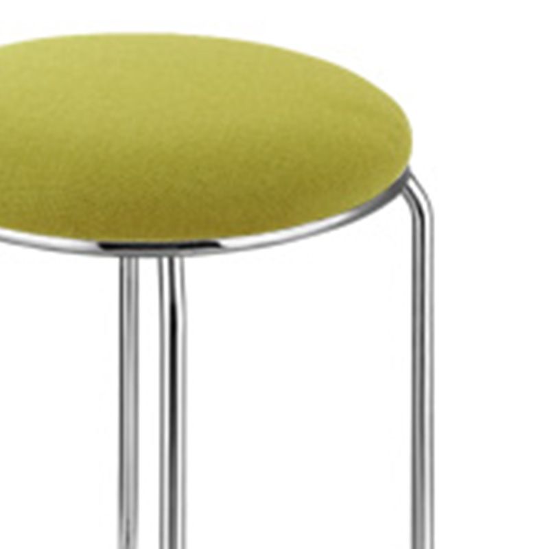 Linen Blend Ottoman Metal Frame Round Upholstered Contemporary Solid Pouf Clearhalo 'furn' 'furn_ottomans_poufs' 'Furniture' 'Living Room Furniture' 'Ottomans & Poufs' 'ottomans_poufs' 1200x1200_f356f9f8-6982-4f5d-8705-61d4615f4853