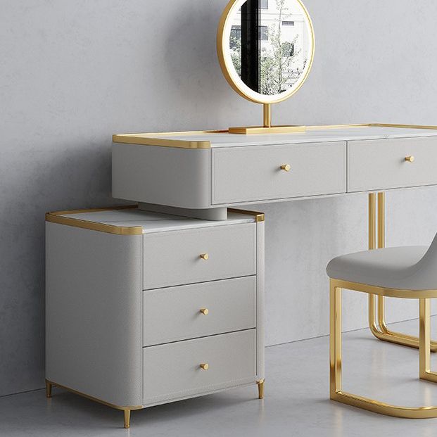 Bureau de vanité en verre de 15,74 "avec 5 tiroirs de rangement