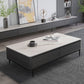 16"H Contemporary Coffee Table Slate 4 Legs Single Coffee Cocktail Table