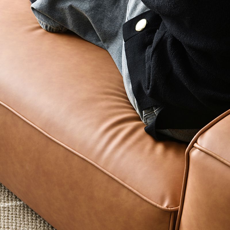 Contemporary Stationary Faux Leather Sofa Living Room Square Arm Tight Back Sofa Clearhalo 'furn' 'furn_sofas' 'Furniture' 'Living Room Furniture' 'Sofa' 'sofas' 1200x1200_f35b3a84-4909-4ee6-ac2b-033223af3621