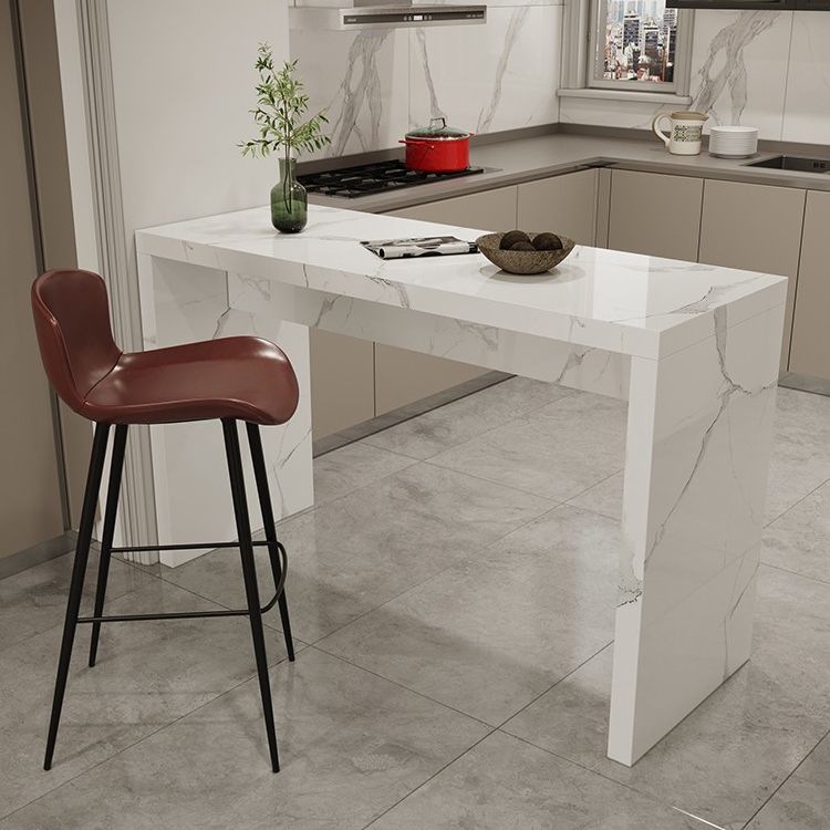Contemporary Living Room Rectangle Double pedestal Bar Dining Table Clearhalo 'Bar Furniture' 'Bar Tables' 'bar_tables' 'furn' 'furn_bar_tables' 'Furniture' 'Kitchen & Dining Furniture' 1200x1200_f35cad38-62cc-4dbe-b037-7da3d932061c