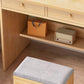 Bureau de bureau en bois moderne bureau de forme rectangulaire avec 2 jambes en blanc / naturel