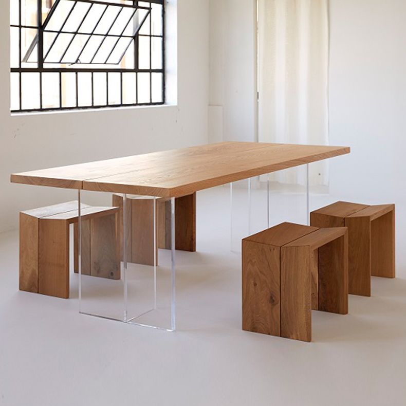 Rectangle Solid Wood Brown Tone Dining Table Simplicity Double Pedestal Table for Dining Room Clearhalo ' dining_table' 'Dining Tables & Seating' 'Dining Tables' 'furn' 'furn_dining_table' 'Furniture' 'furniture_dining_table' 'Kitchen & Dining Furniture' 'kitchen&dining_furn' 'kitchen' 'kitchen_dining_table' 1200x1200_f35fdcd7-a5ab-466b-9c61-67a5064549d9