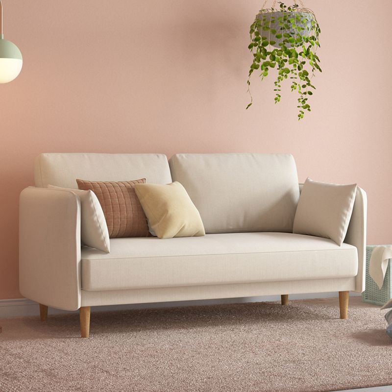 Sofá de brazo cuadrado estándar contemporáneo de lino para sala de estar, apartamento